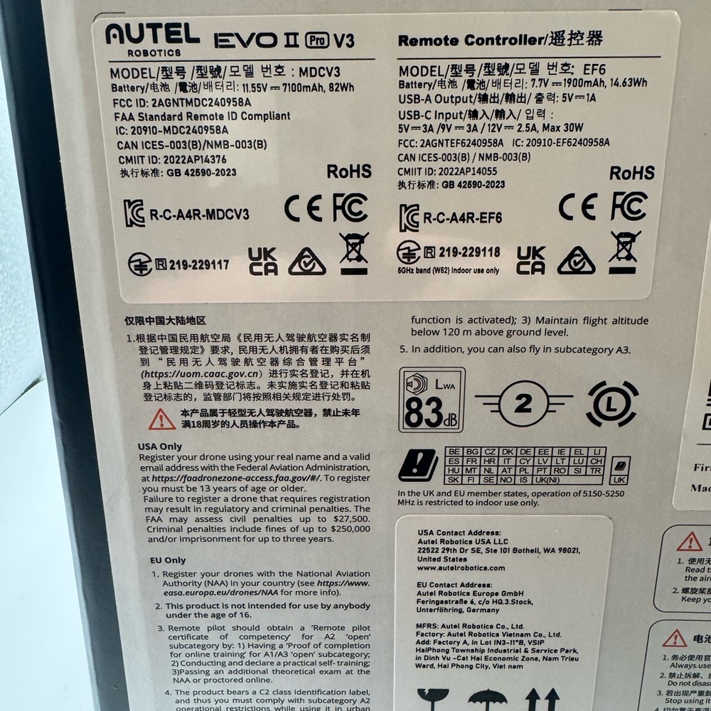 Autel Robotics EVO 2 Pro V3 Rugged Bundle 6k Camera Drone Hard Case Combo - Picture 3 of 16
